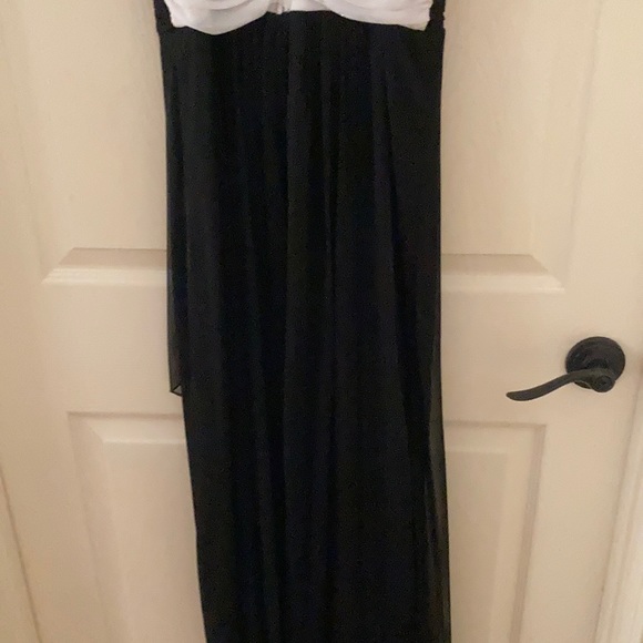 City Studio Full Length Strapless Formal Prom Dress Size 1 Gown White Black EUC - Picture 5 of 10